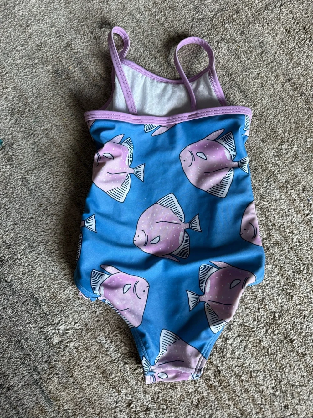 Carter's Blue One-Piece Swimsuit with Pink Fish Print